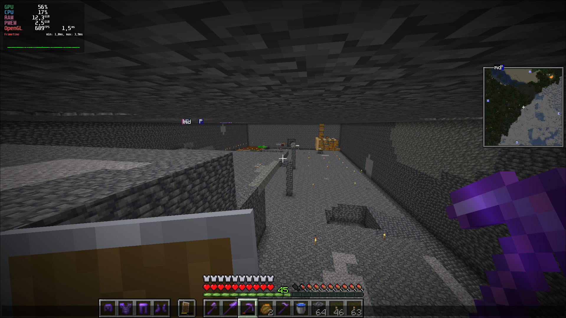Screenshot of my POV while digging, June 28, 06:36 AM